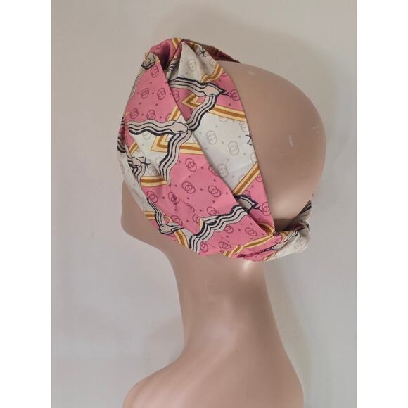 Gucci Beige pink multicolor GG Patterned Headband M sz main image 2